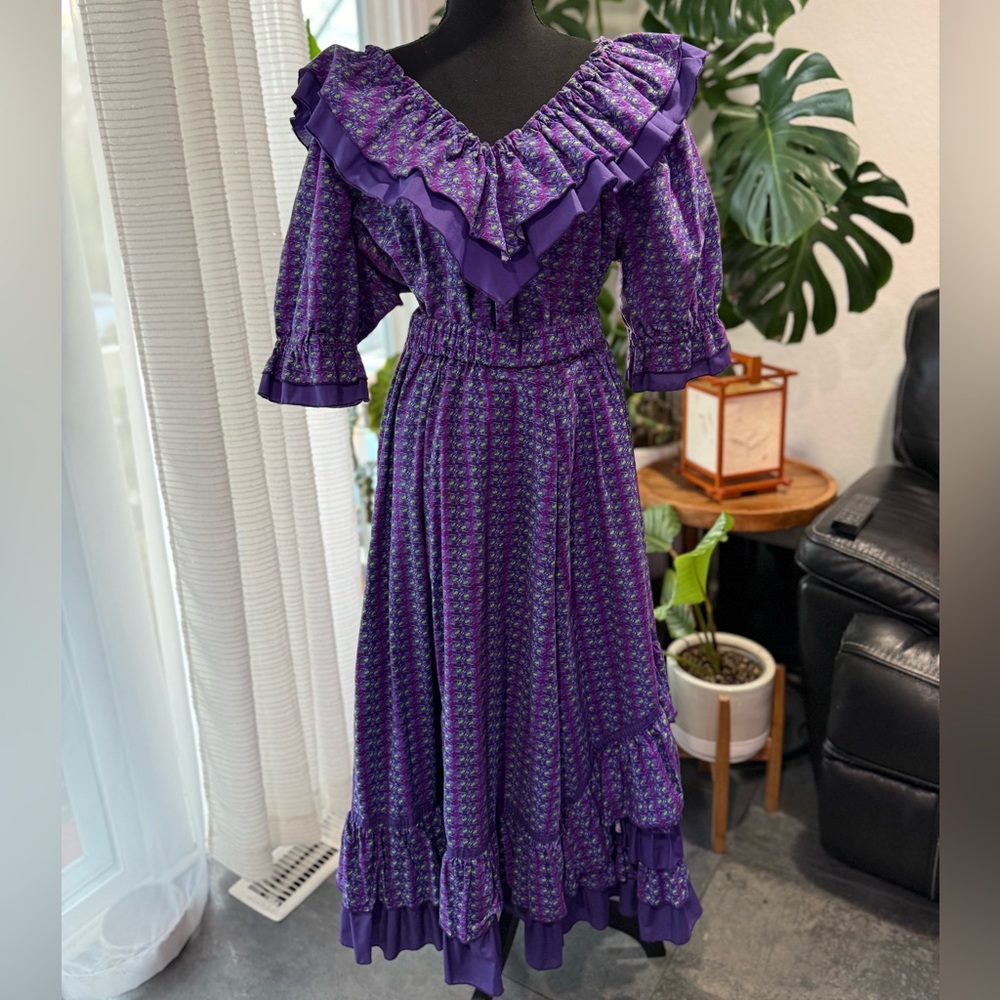 Vintage Rhythm Creations 2 Piece Line Dance/prairie Skirt & Top Sz M/L
